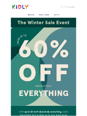 kidly (United Kingdom) - Coats, toys, and more: grab up to 60% off it all 👏