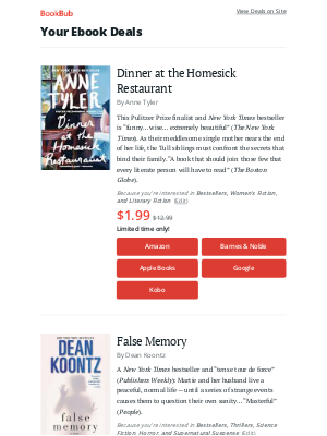 BookBub - Your ebook bargains for Sunday