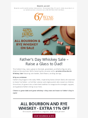 67 Wine & Spirits - Rye Whiskey and Bourbon Sale + Rare Bottles You Don’t Want to Miss + Tastings