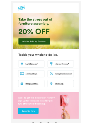 Handy - Sit and Save: Get 20% off Furniture Assembly Services
