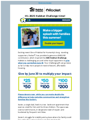 Habitat for Humanity - It's 2025 Habitat Challenge time