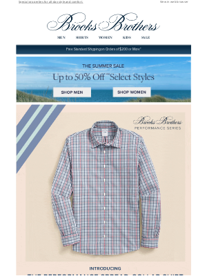Brooks Brothers - New in Brooks Brothers Performance Series: The spread-collar shirt