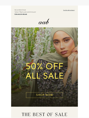 Aab (United Kingdom) - The Best of the Sale — 50% OFF Everything