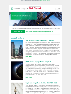 IHS Markit - Buyside Customer Newsletter