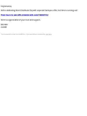cbdMD - Amanda, Last Chance for 60% Off!