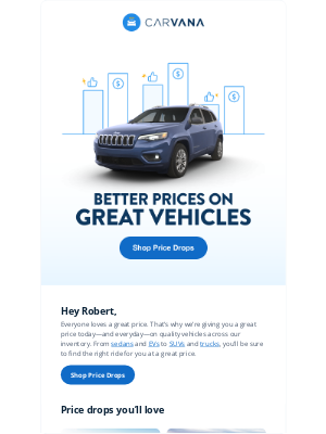 Carvana - Exciting price drops, Robert! 🎉