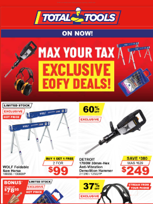 Total Tools (Australia) - Esther, MAX Your Tax & Score Big Exclusive EOFY Deals - Up to 60% off!