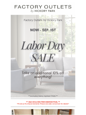 Century Furniture - Labor Day SALE!