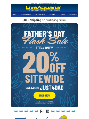LiveAquaria - 👔 Just 24 hours to save 20% sitewide