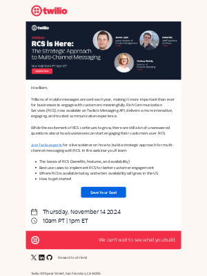 Twilio - Join the Webinar! RCS is here: The strategic approach to multi-channel messaging