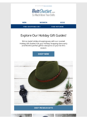 BeltOutlet.com - Get Inspired With Our Holiday Gift Guides! 🎁