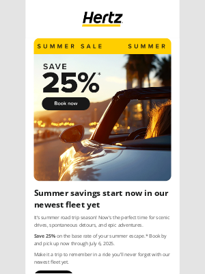 Hertz - ☀️ Summer Sale: SAVE 25%, Luther!