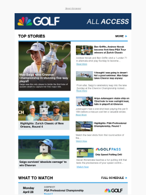 Golf Channel - Mao Saigo wins Chevron Championship in stunning five-way playoff