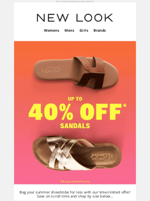New Look (United Kingdom) - Price drop! Up to 40% off sandals