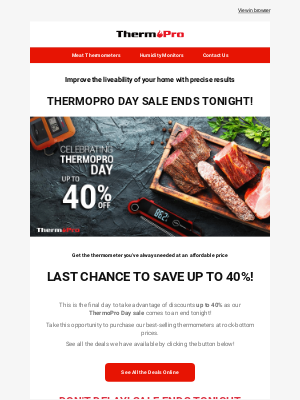 ThermoPro - Last chance to save up to 40% during our ThermoPro Day Sale