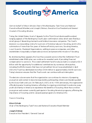 Boy Scouts of America - Scouting America Statement on the U.S. Court of Appeals for the Third Circuit Decision