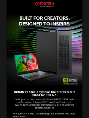 ORIGIN PC - Create Without Limits on an ORIGIN PC Studio System