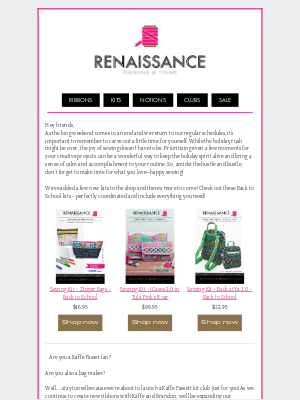 Renaissance Ribbons - 👝 Kaffe Fassett kits coming soon!