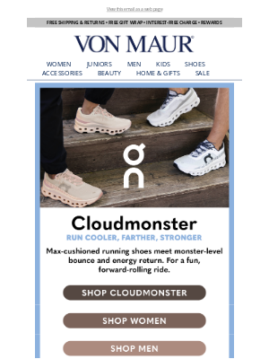 Von Maur - On: Meet the Cloudmonster Running Shoe
