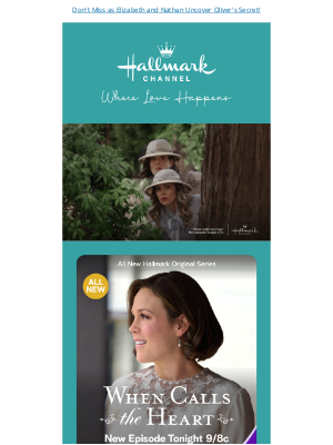 Hallmark Channel (Crown Media Holdings, Inc.) - All New When Calls the Heart Tonight at 8/7c!