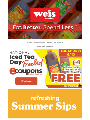 Weis Markets - Sip on This Refreshing Freebie! 🥤