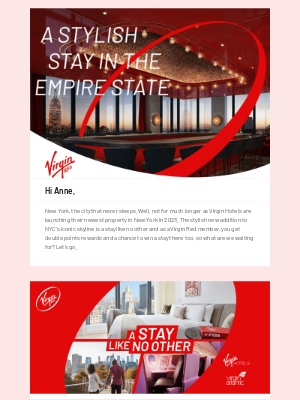 Virgin America - Win a trip to New York – Virgin style