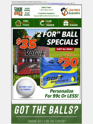 Rock Bottom Golf - 🚩 Golf Ball BLOWOUT + Stamp 'Em For 99¢ or LESS!