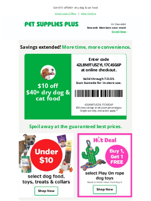 Pet Supplies Plus - Act now! Extended savings ending soon