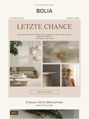 Bolia (Germany) - Letzte Chance!