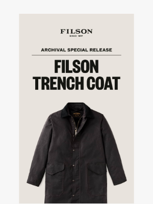 Filson - The Filson Trench Coat Returns: Only 300 Made