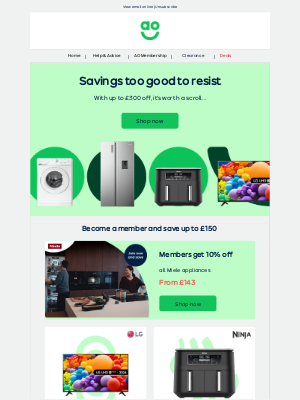 AO (United Kingdom) - Up to £300 off! Stop, shop & save 📢