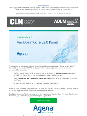 American Association for Clinical Chemistry, Inc. - Enhance Your PGx Analysis with VeriDose Core v2.0