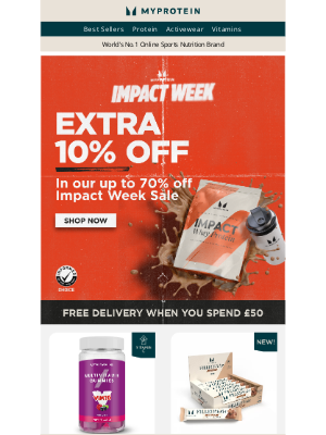 Myprotein (United Kingdom) - Extra 10% off ending soon!