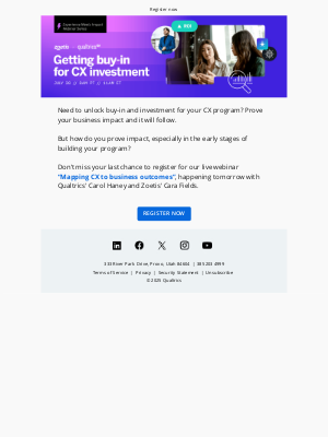 Qualtrics - [TOMORROW] Live Webinar: Unlocking investment for your omnichannel CX program