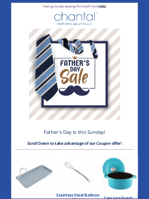 Chantal Cookware - Father's Day Special Coupon EXPIRES June 19th!!