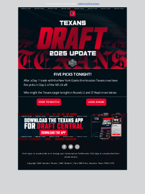 Houston Texans - Details Inside: Day 2 of the NFL Draft