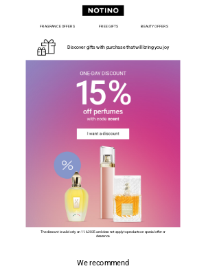 Notino (United Kingdom) - Today only! 15% off the most beautiful fragrances