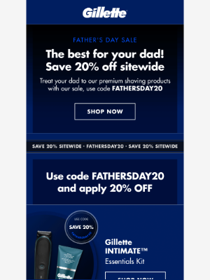 Gillette - A Father’s Day treat—20% off Sale