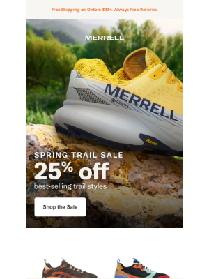 Merrell - Enjoy 25% off on best-selling trail styles