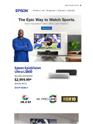 Epson - Save $500 on the Epson EpiqVision Ultra LS800