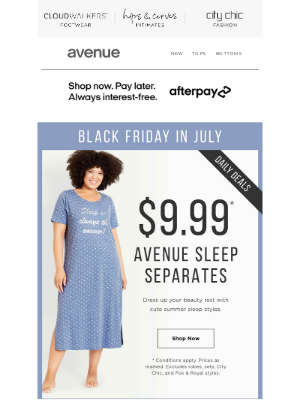 Avenue Stores LLC - Rise & Shine! $9.99* Sleep Styles | 24 Hours Only