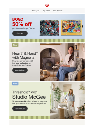 Target - BOGO 50% off puzzles with Target Circle.