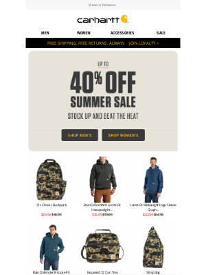 Carhartt - Don’t miss up to 40% off