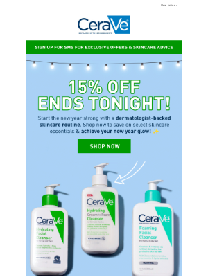 CeraVe - 🎉 Last Chance! 15% Off Ends Tonight!