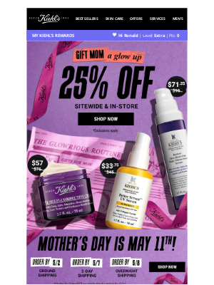 Kiehl's USA - Mom Deserves the Best: Shop 25% Off!