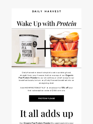 Daily Harvest - We’ve got protein covered