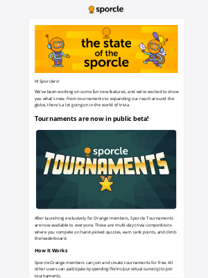 Sporcle, Inc. - ICYMI: Tourneys, Tickets and Templates!
