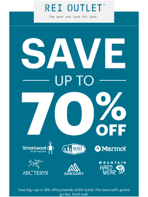 REI - 4 days only—up to 70% off