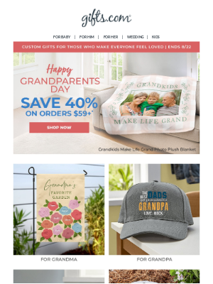 gifts - Save 40% to Celebrate Grandparents Day!