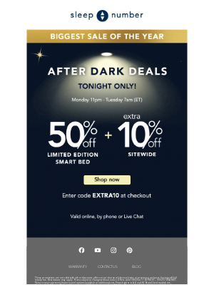 Sleep Number - 🌙 Tonight Only! Extra Savings On Our Biggest Sale Of The Year